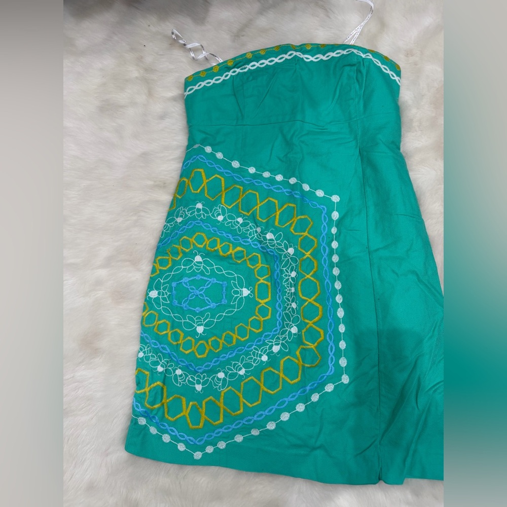 Lilly Pulitzer Green Strapless Dress